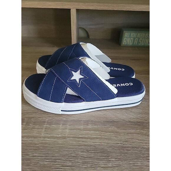 Converse Women's One Star Slip-On Sandals Shoes Navy/Egret/White Size 8 - Picture 1 of 12